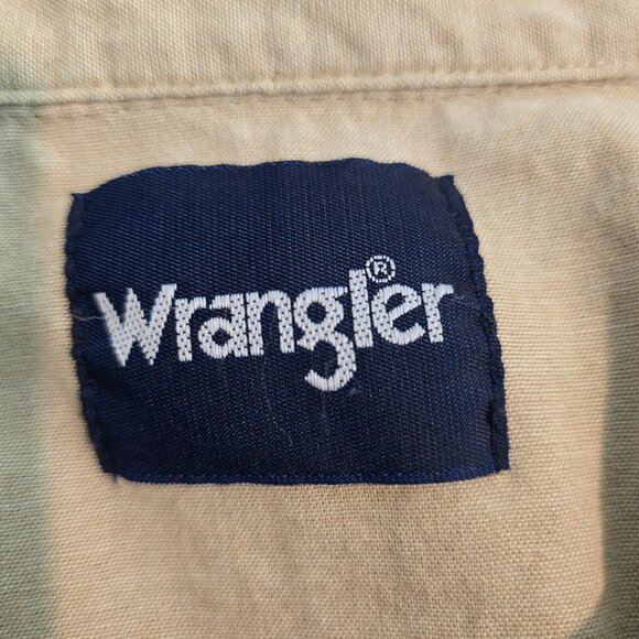 Wrangler Pearl Snap Button Up Shirt Men 1X Western Vintage Tan Horse Country - Picture 12 of 14